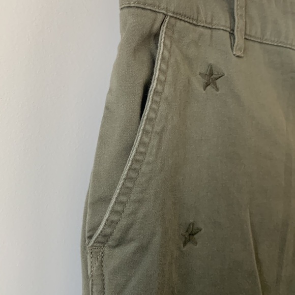 Fun Khaki Green Pants with Embroidered Stars!!! - Picture 4 of 12